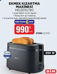 PHİLİPS HD2510/90 EKMEK KIZARTMA MAKİNESİ